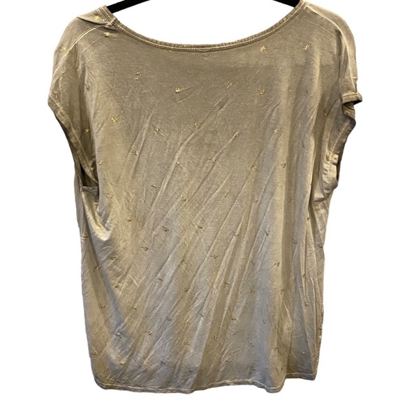 Spense Golden Palm Tree V-Neck Blouse Size Large - Picture 2 of 7